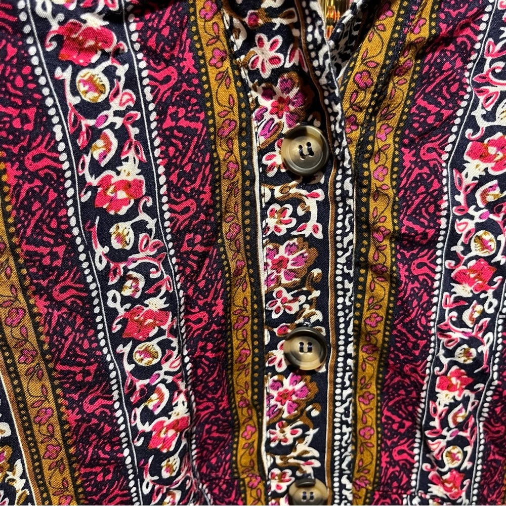 Natural Life Ansley Button Down Mixed Print Shirt Dress Small - Picture 6 of 11